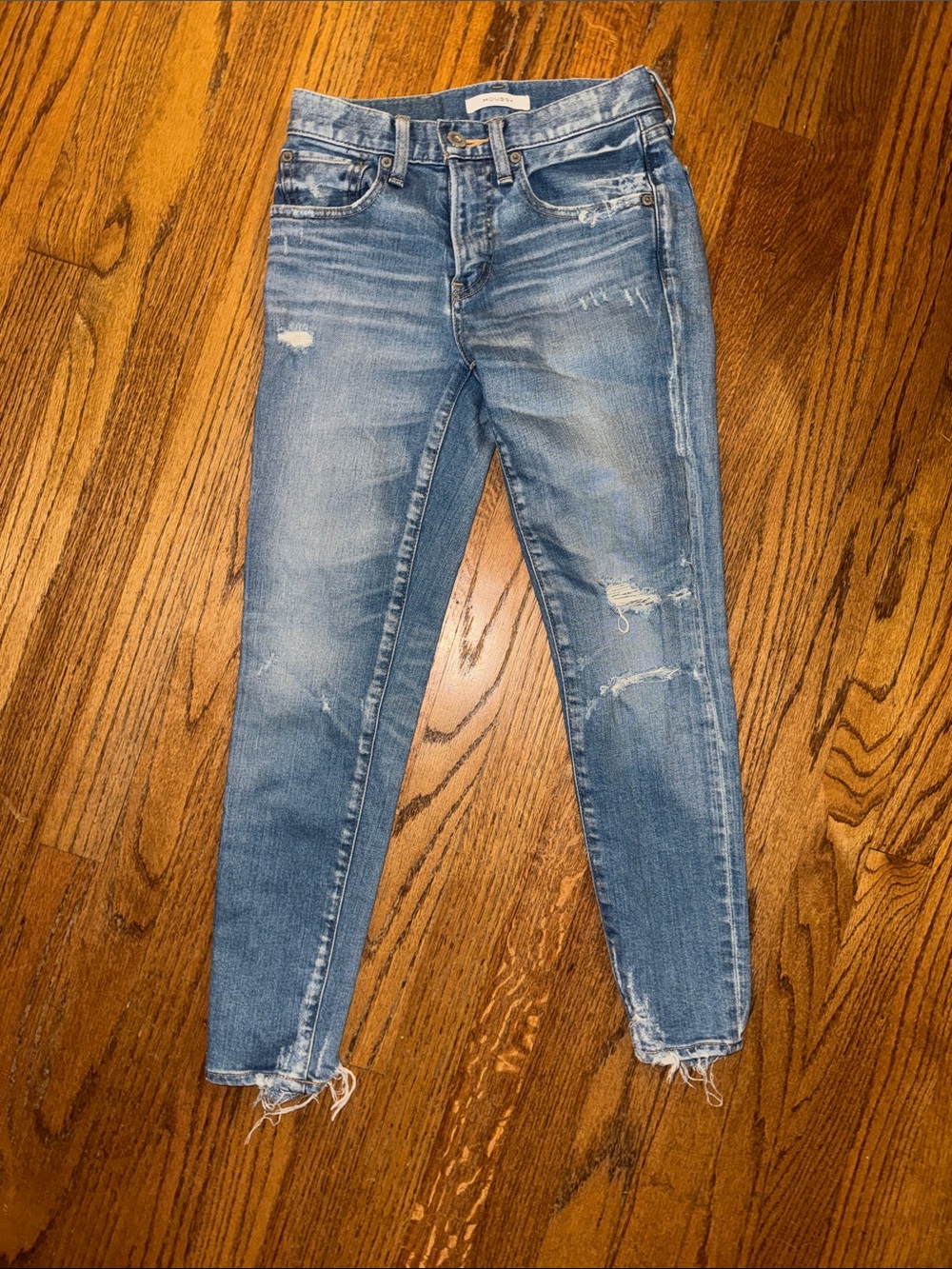 Moussy | Slim Straight Jeans Distressed-Size 24